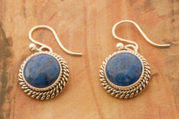 Artie Yellowhorse Genuine Denim Lapis Sterling Silver Navajo Earrings